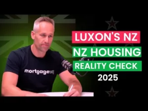 A man looking off camera with text next to him "Luxon's NZ housing reality check 2025", indicating the state if the NZ real estate market