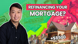 A man smiling with text next to him "refinancing your mortgage?"