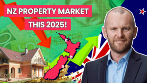A man smiling with text next to him "nz property market this 2025"