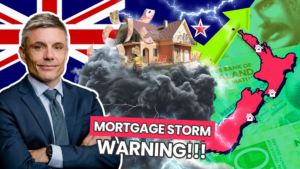 A man crossing his arms with text on screen "mortgage storm warning!!"