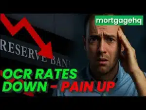 A man looking stressed with text on screen "OCR rates down - pain up"