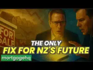 Two men looking confused with text on screen "the only fix for NZ's future", indicating this video is about NZ housing