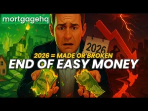 A man looking shocked with text on screen "2026 = made or broken. End of easy money". Indicating this video is for Kiwi investors