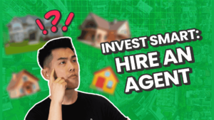 A man thinking with text next to him saying "Invest smart: Hire an agent", indicating why you need a buyers agent to find an investment property