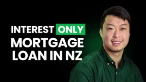 A man smiling with text next to him "interest only mortgage loan in nz"