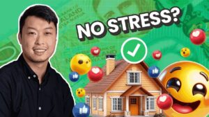 An image of a mortgage professional smiling with text next to him saying "No Stress"