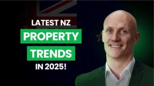 A man smiling with text next to him "latest nz property trends in 2025!"